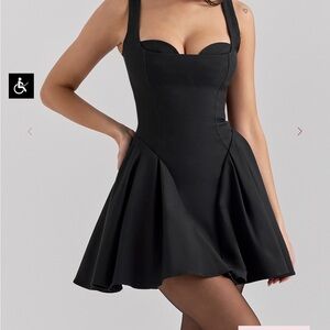 Bunny Black Twill Mini dress in black and 2” longer length NWT